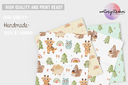 5 Cute Forest animal pattern, a Pattern Graphic by Waterystrokes (Thumbnail 3 of 6)
