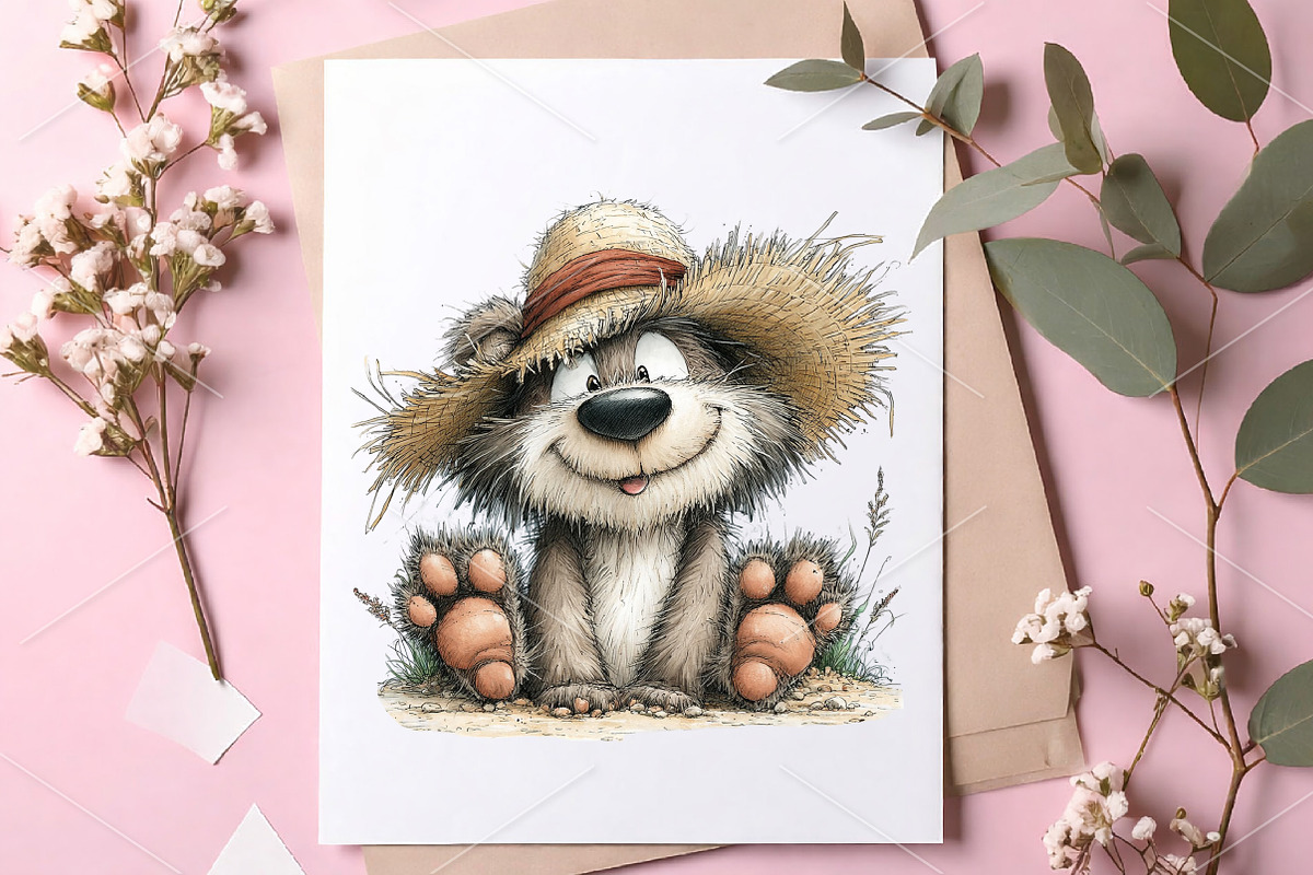 Whimsical Summer Woodland Animals, a Seasonal Illustration by Canvas Craft (Photo 7 of 7)
