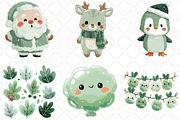 Watercolor Cute Christmas Clipart, an Illustration by Black Bird Studio (Thumbnail 3 of 6)