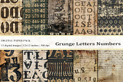 Grunge Letters Number Digital Papers, a Background Graphic by BonaDesigns (Thumbnail 1 of 5)