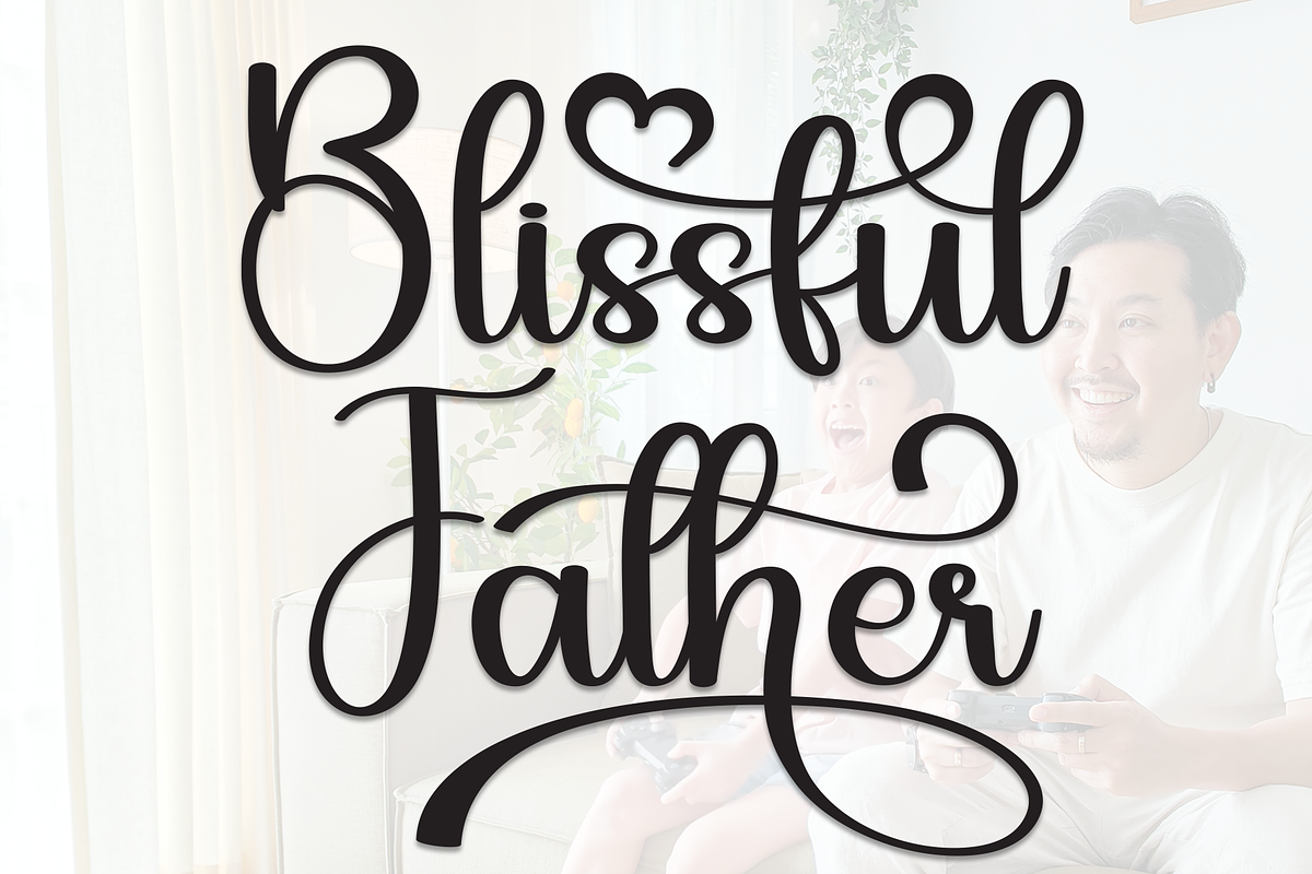Blissful Father | Script Font, a Handwritten Font by Scratchones (Photo 1 of 9)