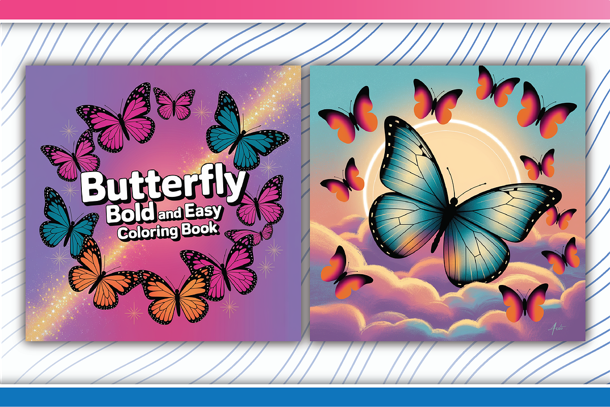 Butterfly Coloring Pages, an Illustration by LightExpress (Photo 5 of 5)