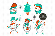 Snowman Christmas Graphic Pack., an Illustration by ClipArtRoom (Thumbnail 3 of 6)