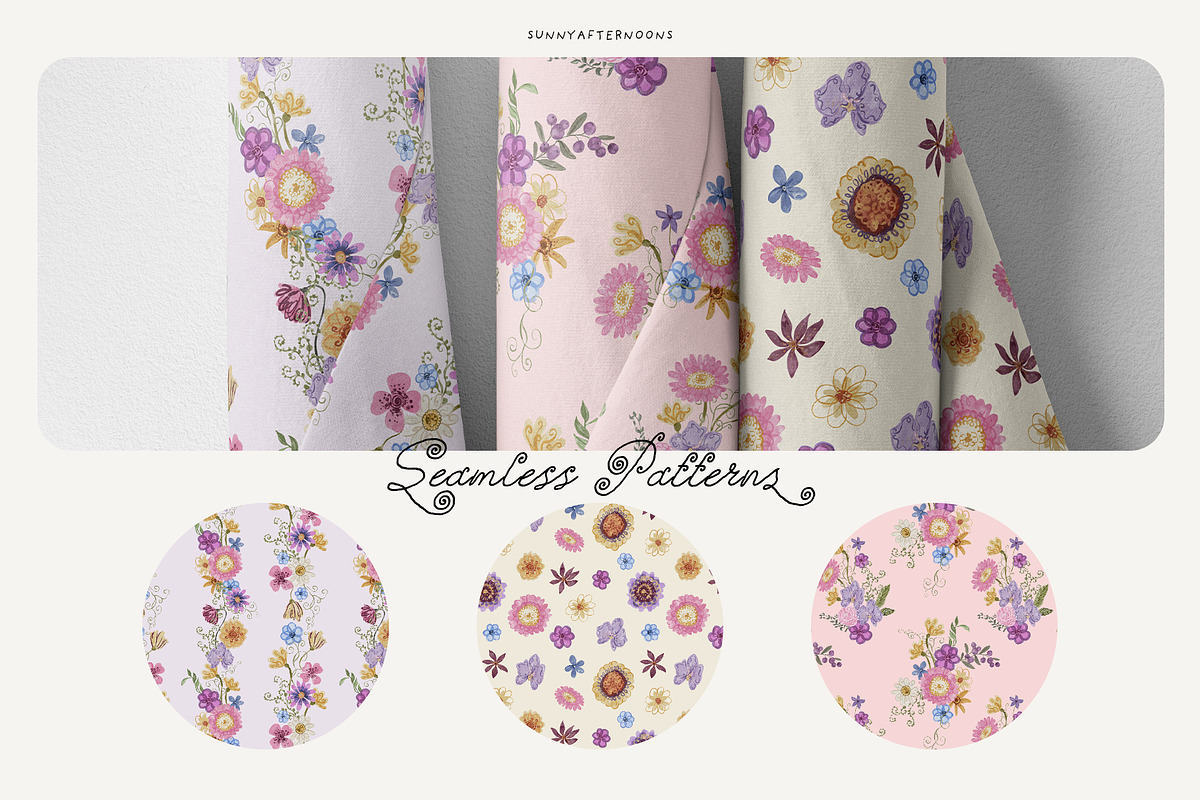 Whimsical Swirly Garden Florals, a Decorative Illustration by SunnyAfternoons (Photo 16 of 17)