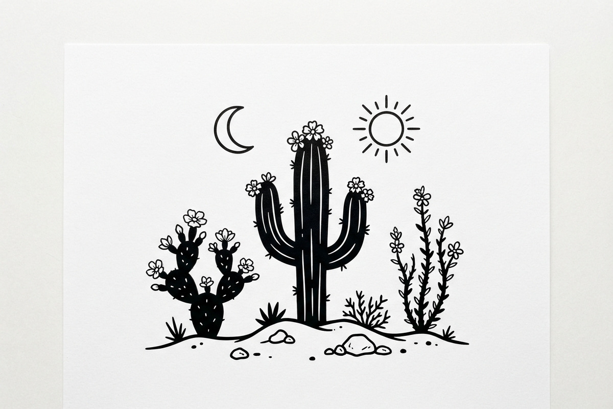 60 Desert Cactus Floral Silhouette, a Seasonal Illustration by Amazin_art (Photo 3 of 38)