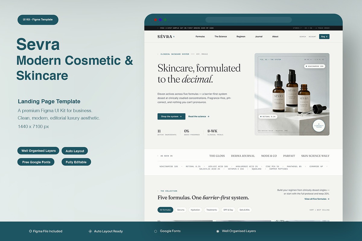 Modern Cosmetic & Skincare Website, an UI Kit Template by Pitchlook.Studio (Photo 1 of 3)