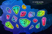 Crystals neon vector clipart, an Illustration by Brandianna (Thumbnail 5 of 7)