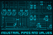 Industrial pipes and valves Set, an Illustration by Blacklight (Thumbnail 2 of 6)
