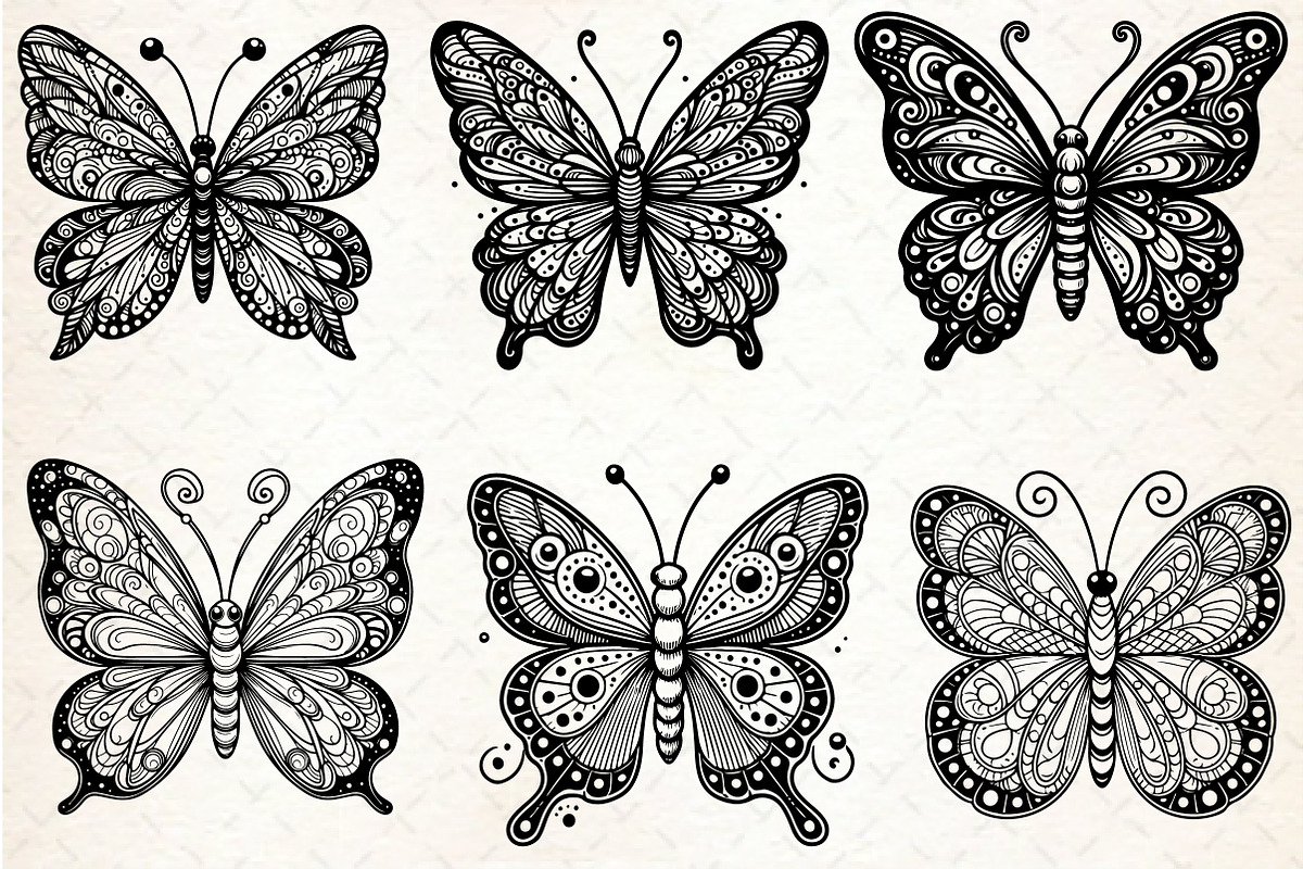 Butterfly SVG Silhouette Vector Bund, an Illustration by Rose Art (Photo 2 of 5)