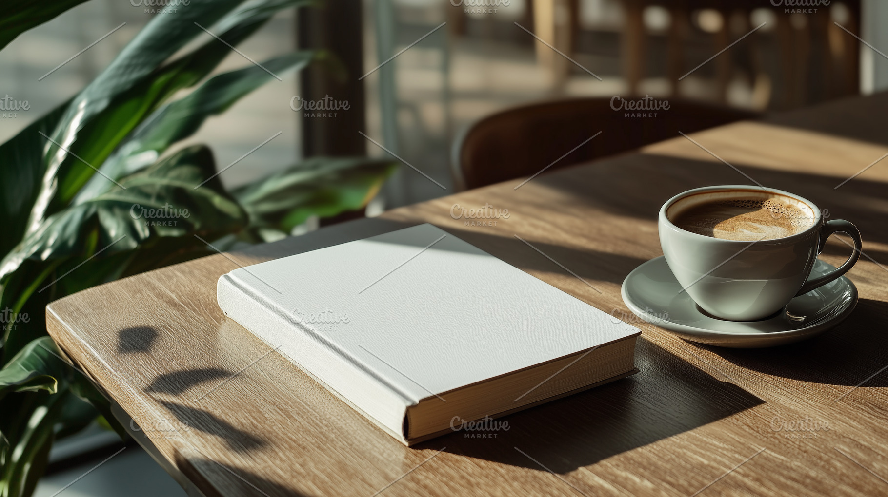 Closed white book mockup and cup of, a School & Education Photo by MistyDay