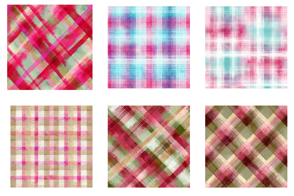 Gingham Plaid Digital Paper, an Illustration by Designworld (Photo 2 of 6)