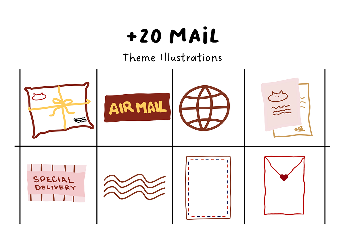 20+ Mail Illustration Set, an Object Illustration by The Journey Atelier (Photo 1 of 9)