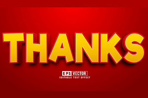 Thanks Vector 3d Editable Text Effec