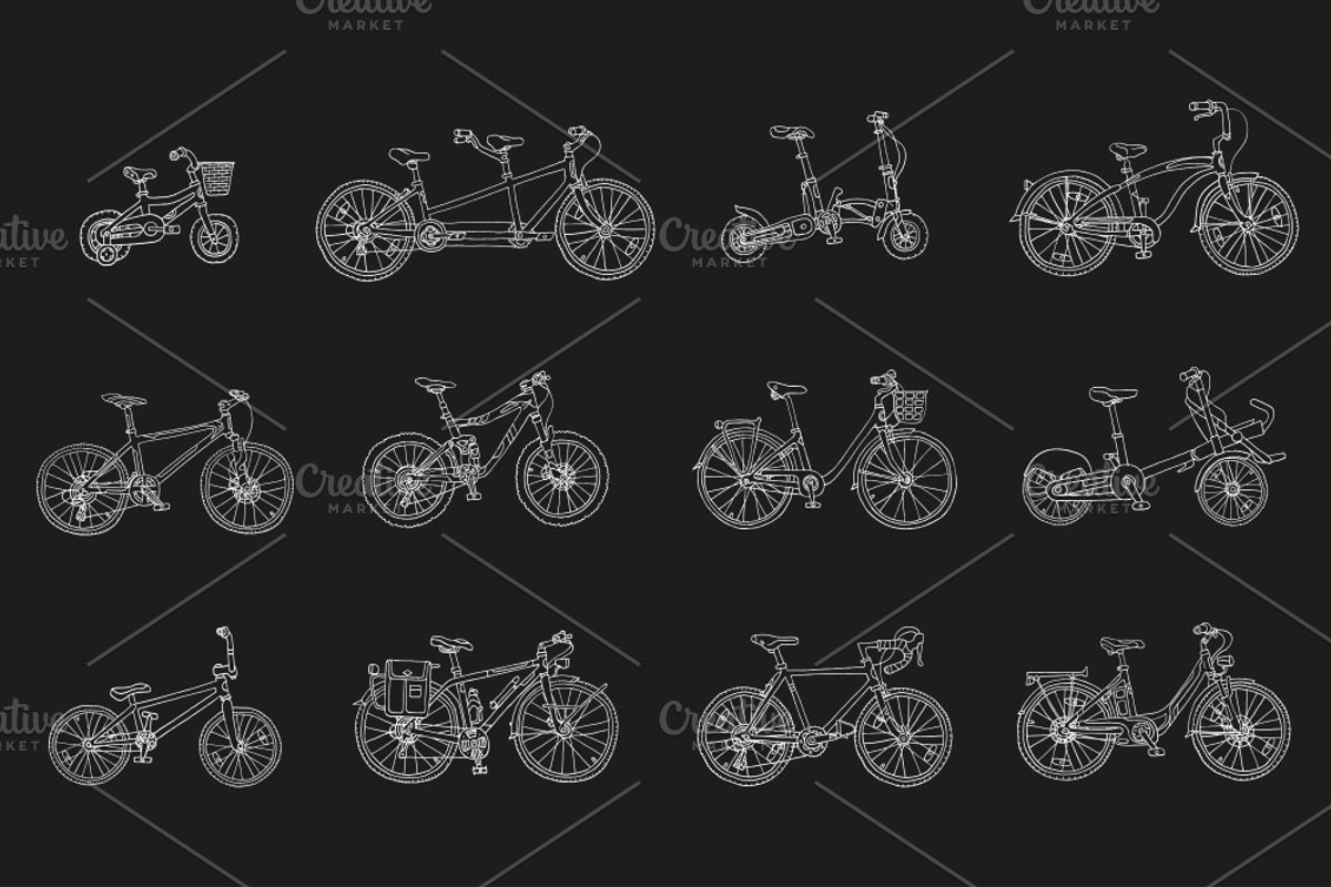 Big set of different bicycles., a Healthcare Illustration by WINS Doodle shop (Photo 4 of 5)