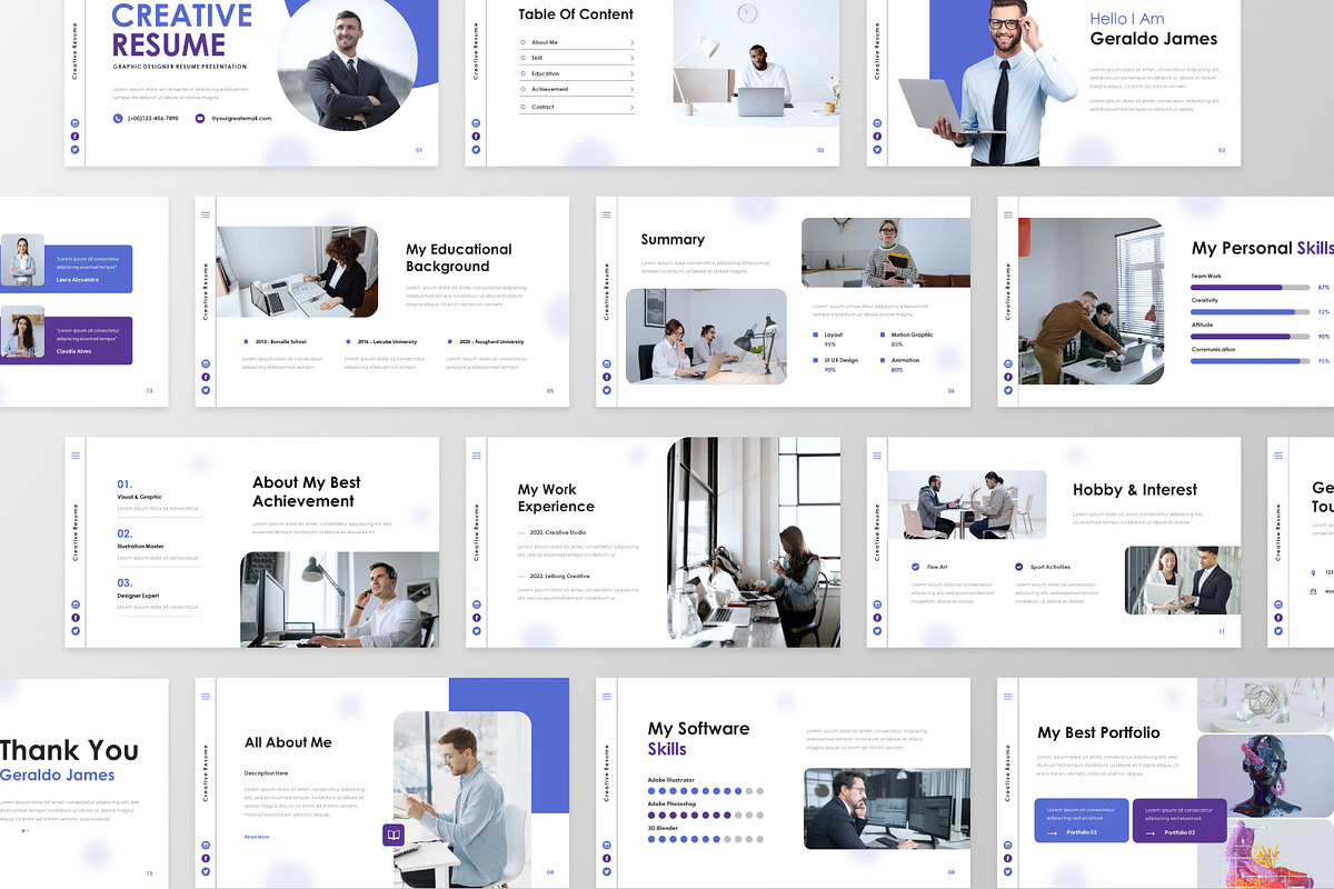 Creative Resume Google Slide, a Presentation Template by MtvtdArt (Photo 3 of 6)