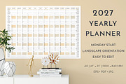 2027 Wall Planner Monday Start L, a Stationery Template by Olga Begak Art & Design (Thumbnail 1 of 4)