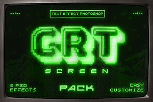 CRT Screen Pack Text Effect, a Layer Style Add-On by Sixtysix Labs