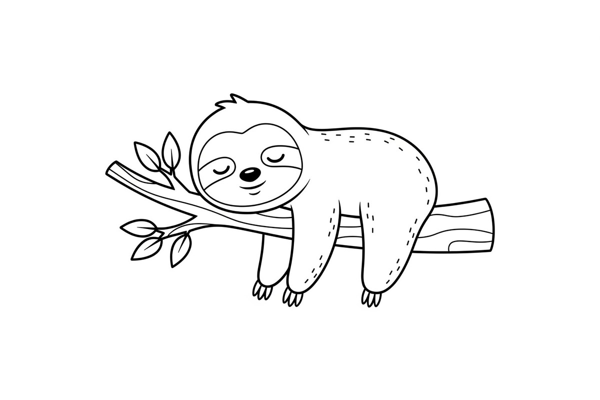 Cute Sloth Line Art Bundle, an Illustration by musafir_fashion (Photo 51 of 51)
