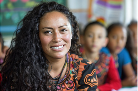 Maori Teacher Engaging with Students, a School & Education Photo by Lermont51