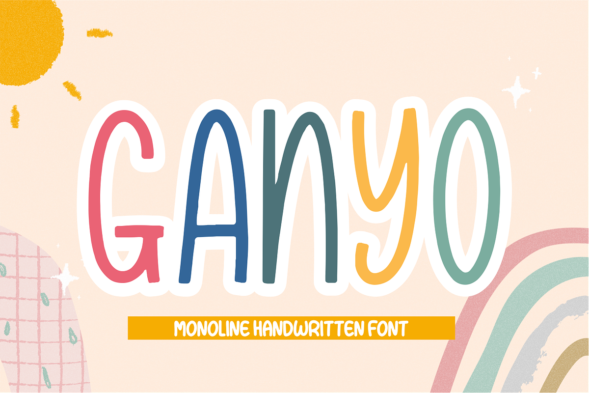 Ganyo, a Handwritten Font by Forberas Club (Photo 1 of 8)