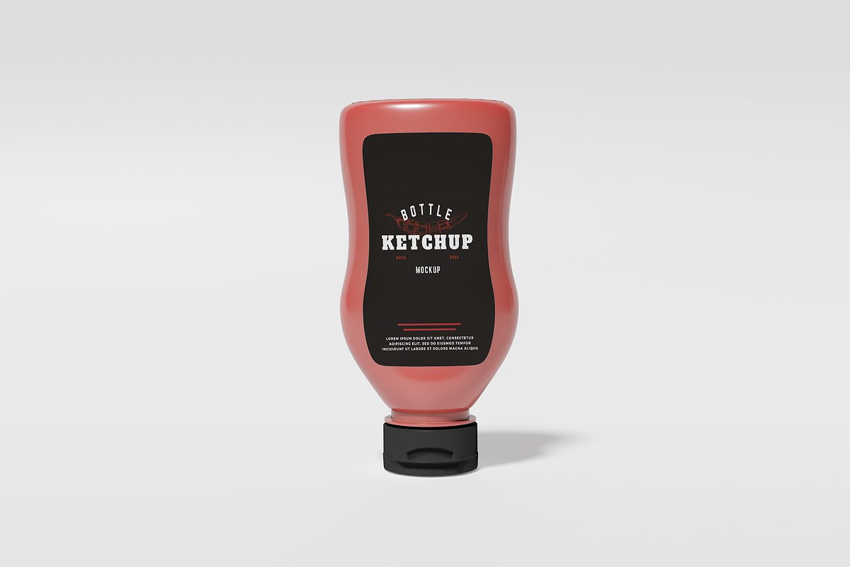 Ketchup Bottle Mockup, a Packaging Mockup by xavier_studio (Photo 3 of 5)