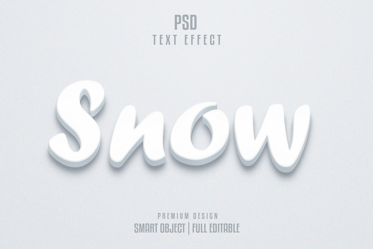 Snow 3D Text Effect Style, a Layer Style Add-On by himelgfx