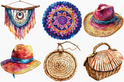 Boho Summer Fashion Coastal Clipart, an Illustration by Canvas Craft (Thumbnail 3 of 7)