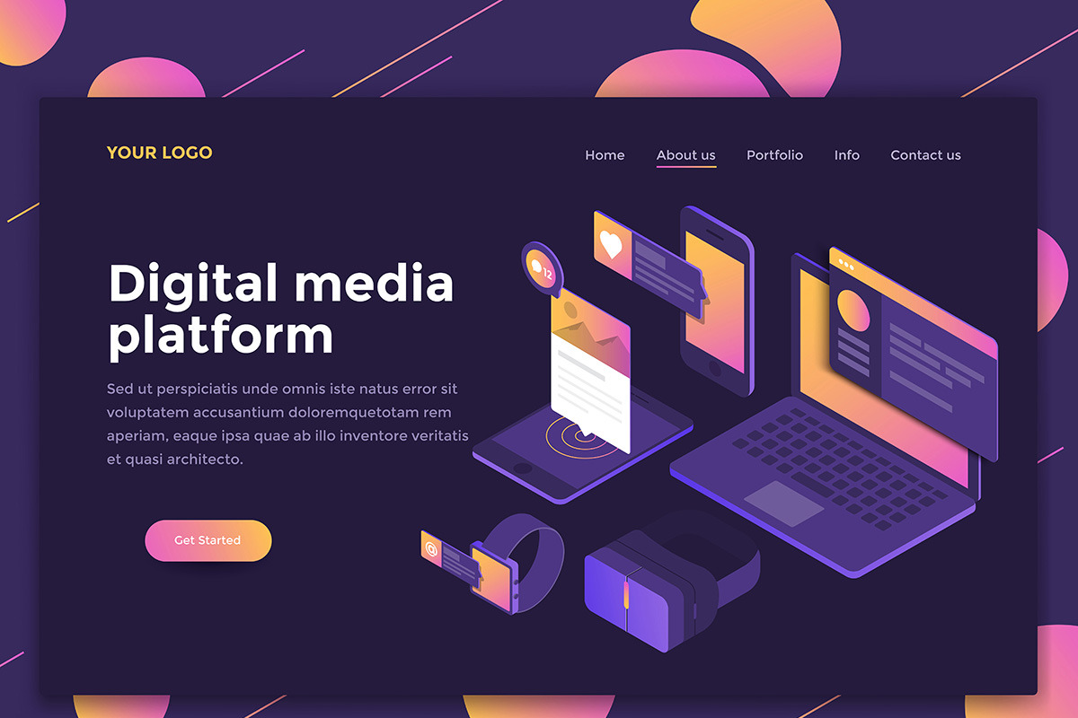 Landing page templates, dark theme, a Templates & Theme by Creative Graphics (Photo 5 of 12)