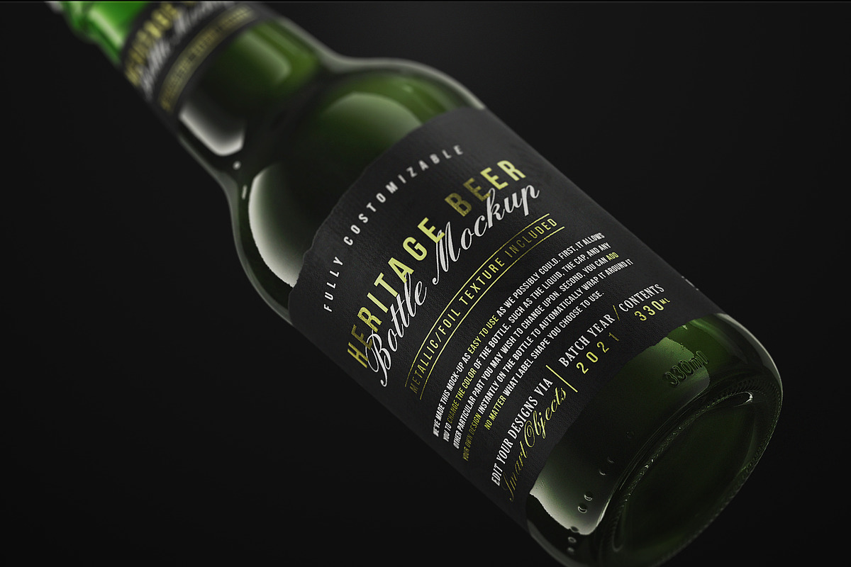 Beer Bottle Mockup V2, an Advertising Mockup by HexenDesigns (Photo 2 of 13)