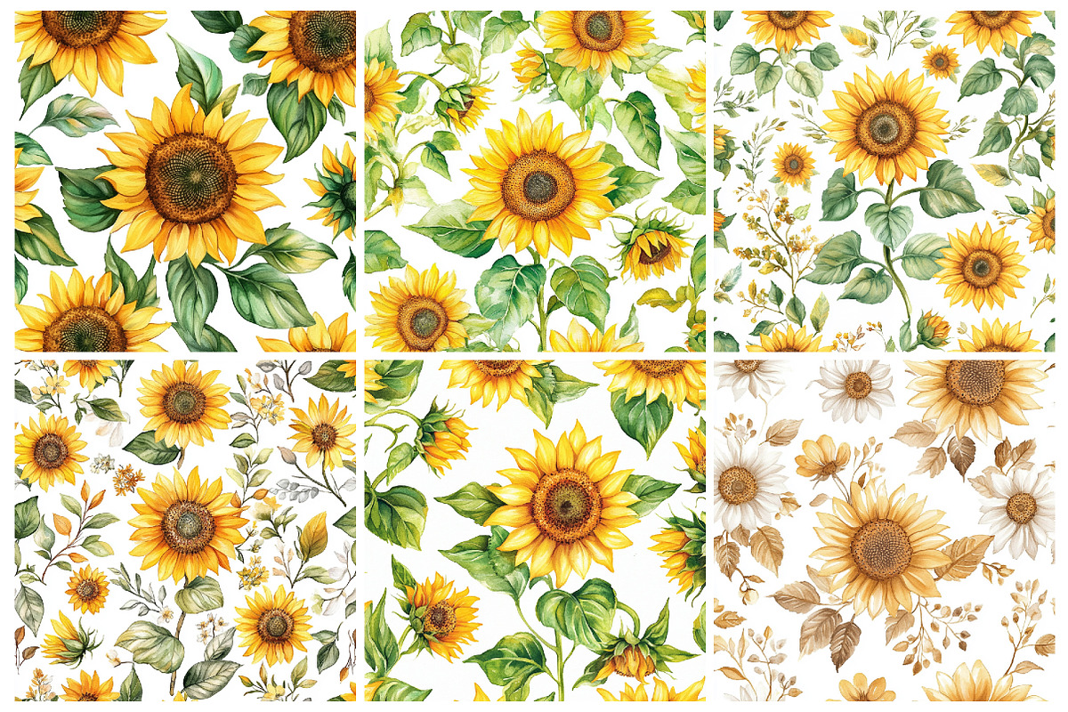 Sunflowers Seamless Pattern, a Pattern Graphic by CitraGraphics (Photo 2 of 5)