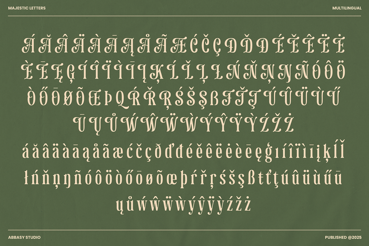 Majestic Letters, a Serif Font by Abbasy Studio (Photo 5 of 11)