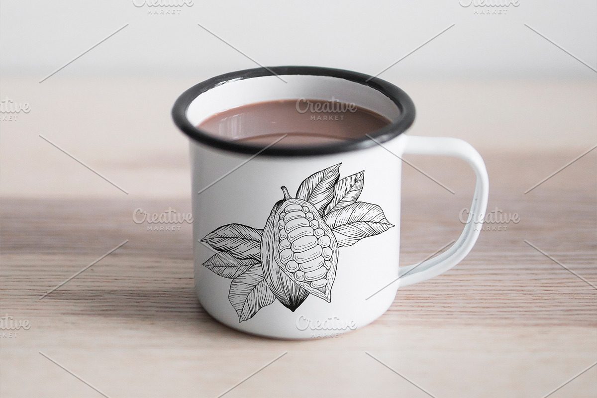 Cocoa Beans Vector illustration, a Food Illustration by Milla_Zelenyuk_art (Photo 5 of 5)