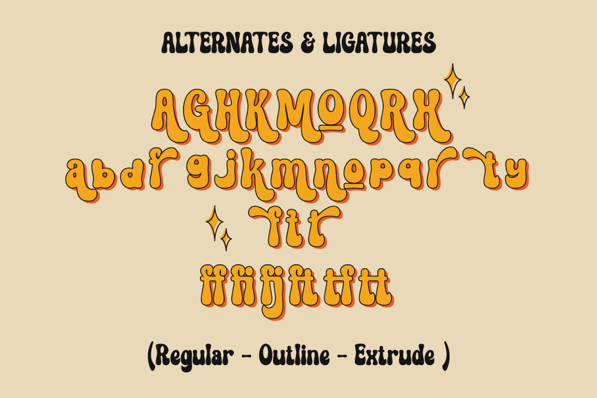 Rose Gold - Groovy Retro, a Symbol Font by Eltypesstudio (Photo 9 of 11)