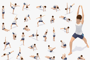 30 Yoga Pose Animations Bundle Woman