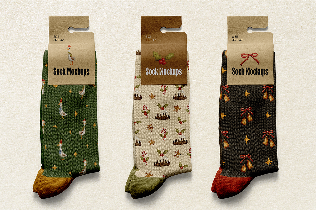Christmas Geese - Clipart&Patterns, a Seasonal Illustration by Yevsikova_illustrations (Photo 9 of 11)