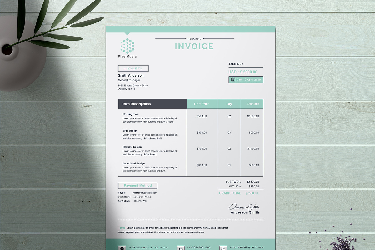 Invoice, a Stationery Template by TelaTemplates (Photo 5 of 10)