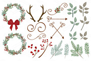Rustic Pine Christmas Vectors, a Decorative Illustration by Amanda Ilkov (Thumbnail 3 of 5)