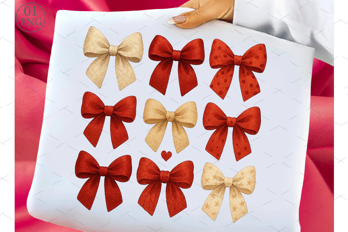 Valentine Coquette Bows PNG Design, an Illustration by Libby Wishes (Photo 1 of 8)