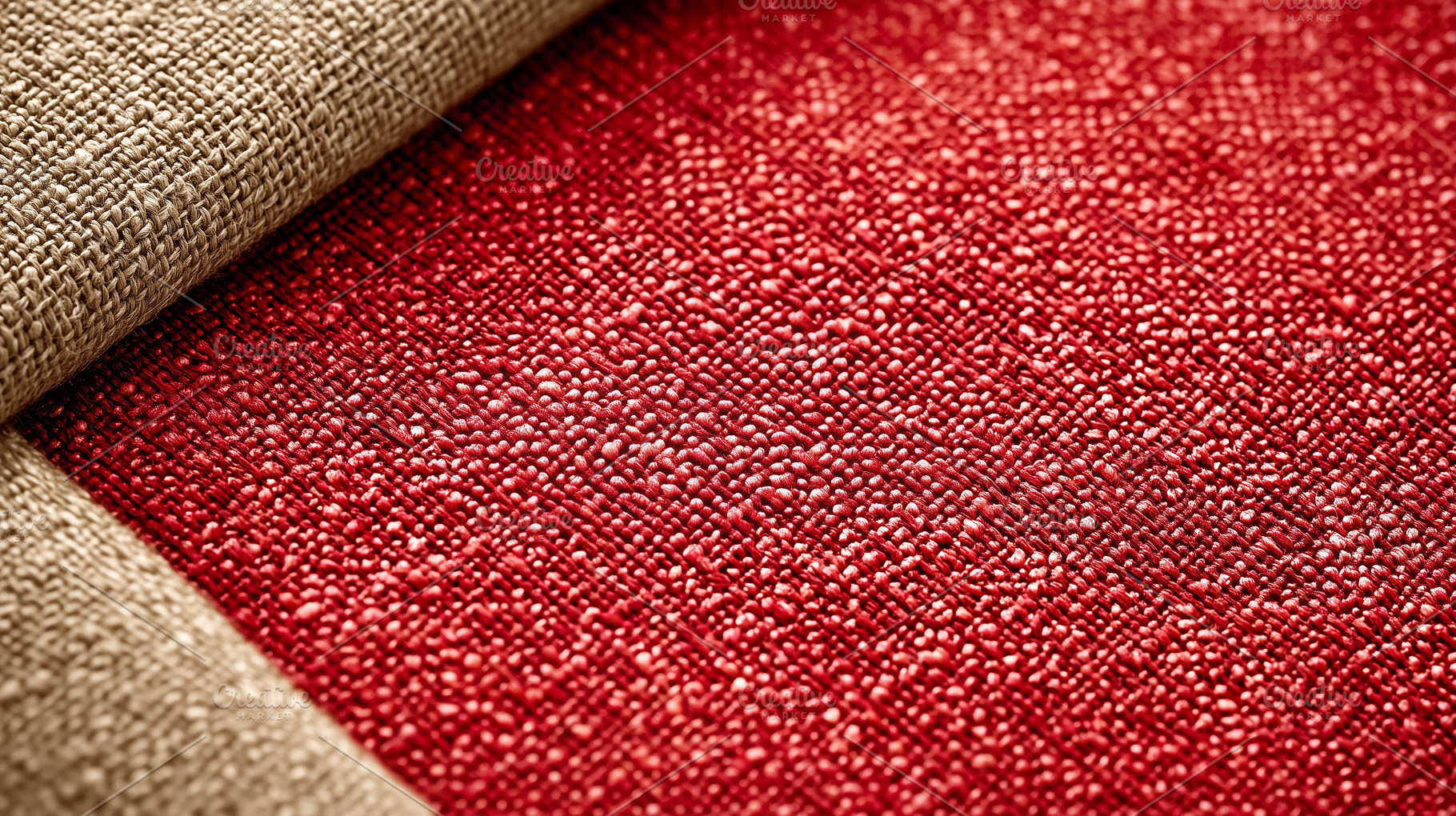 Textured red and beige fabrics., a Background Photo by MistyDay