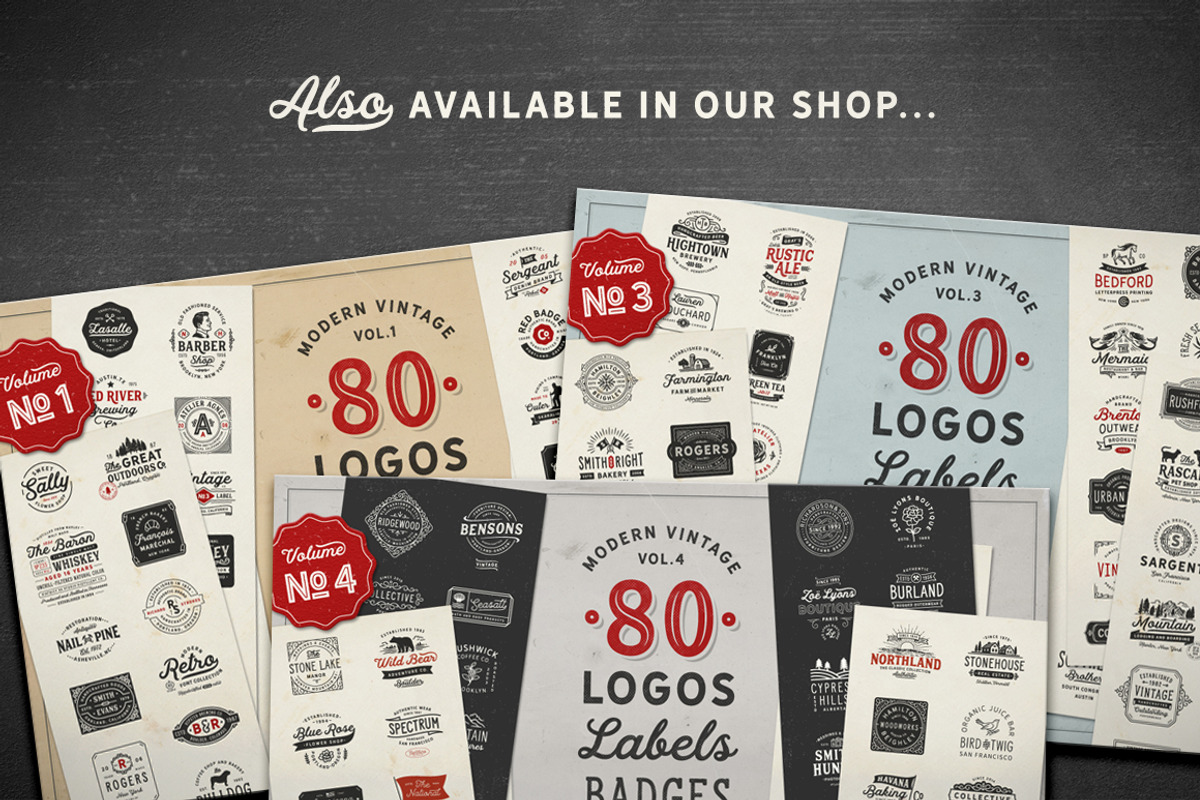 80 Modern Vintage Logos vol 2, a Branding & Logo Template by DISTRICT 62 STUDIO (Photo 13 of 13)
