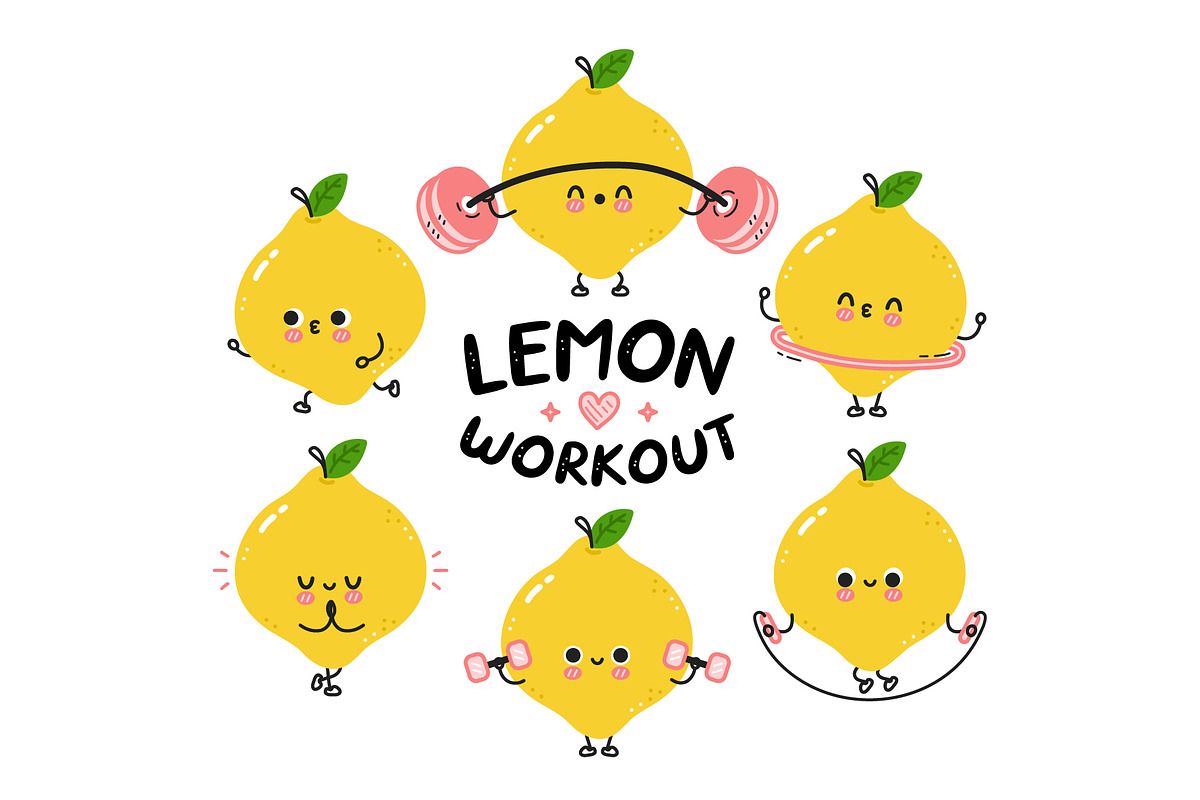 Fruits Workout Characters Bundle, a Food Illustration by Slavko Kahovsky (Photo 7 of 10)