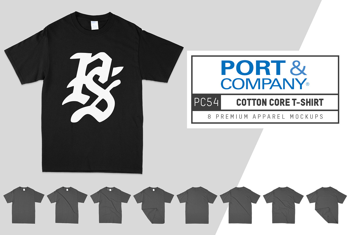 Port & Company 54 Core T-Shirt Mocks, a Shirt Mockup by Pixel Sauce™ (Photo 1 of 7)