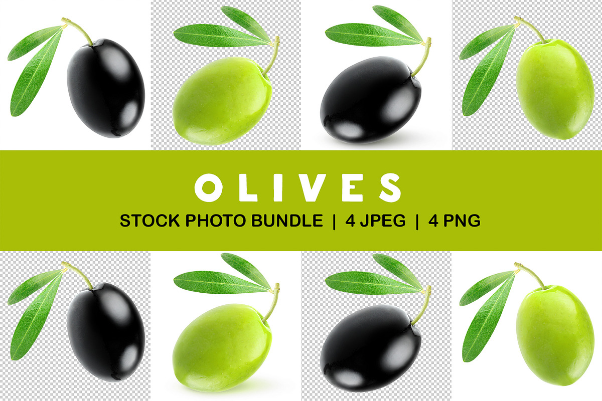One black and green olives
