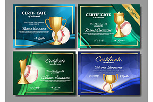 Baseball Game Certificate Diploma