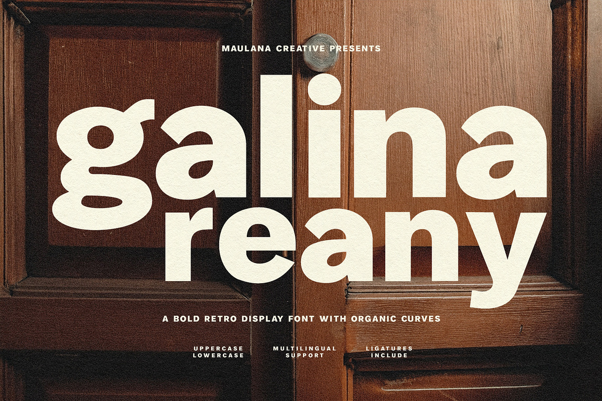 Galina Reany Bold Retro Display Font, a Sans Serif Font by Maulana Creative (Photo 1 of 7)