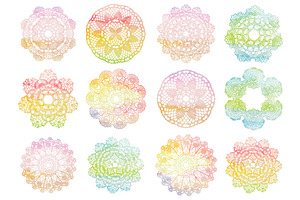 Watercolor doilies collection