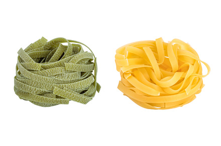 Raw tagliatelle green and yellow, a Food & Drink Photo by NataPhoto