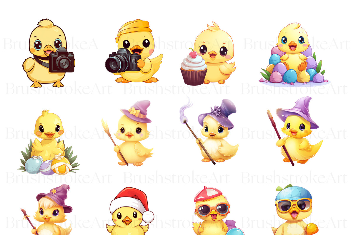 Cute Ducks Clipart, Watercolor Ducks, an Animal Illustration by BrushstrokeArtGB (Photo 4 of 9)
