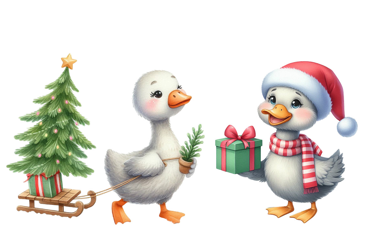 Christmas Silly Goose Clipart Bundle, an Illustration by Designworld (Photo 5 of 6)