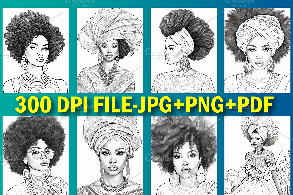 African Black Woman Coloring Book, a Brochure Template by Design Station (Photo 2 of 5)
